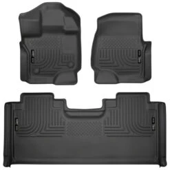 Husky Liners® 94051 Weatherbeater Series Black Floor Mats, Front And Second Row