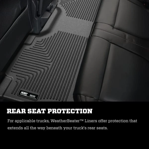 Husky LinersĀ® 94101 Weatherbeater Series Black Floor Mats, Front And Second Row - Image 7