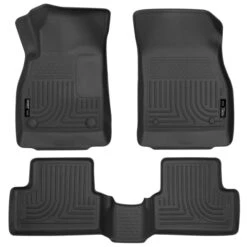 Husky Liners® 98161 Weatherbeater Series Black Floor Mats, Front And Second Row