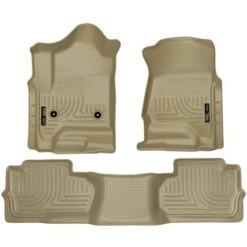 Husky Liners® 98243 Weatherbeater Series Tan Floor Mats, Front And Second Row