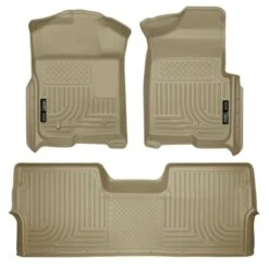 Husky Liners® 98333 Weatherbeater Series Tan Floor Mats, Front And Second Row
