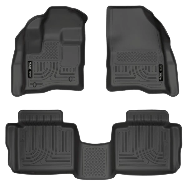 Husky LinersĀ® 98701 Weatherbeater Series Black Floor Mats, Front And Second Row
