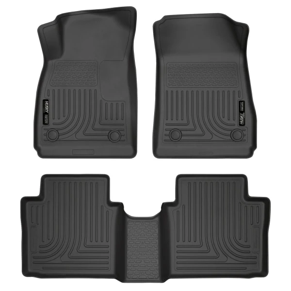 Husky LinersĀ® 99101 Weatherbeater Series Black Floor Mats, Front And Second Row