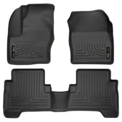 Husky LinersĀ® 99741 Weatherbeater Series Black Floor Mats, Front And Second Row