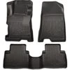 2008-2012 Honda Accord (4DR) WeatherBeater Combo Black Floor Liners (One Piece For 2nd Row) By Husky Liners (98401)
