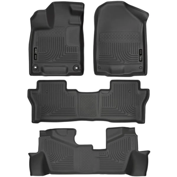 Husky LinersĀ® SET-H2118411 Weatherbeater Series Floor Mats, Front, Second And Third Row